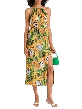 Farm Rio Open-back floral Sleeveless Biriba Midi Dress Sz S excellent condition